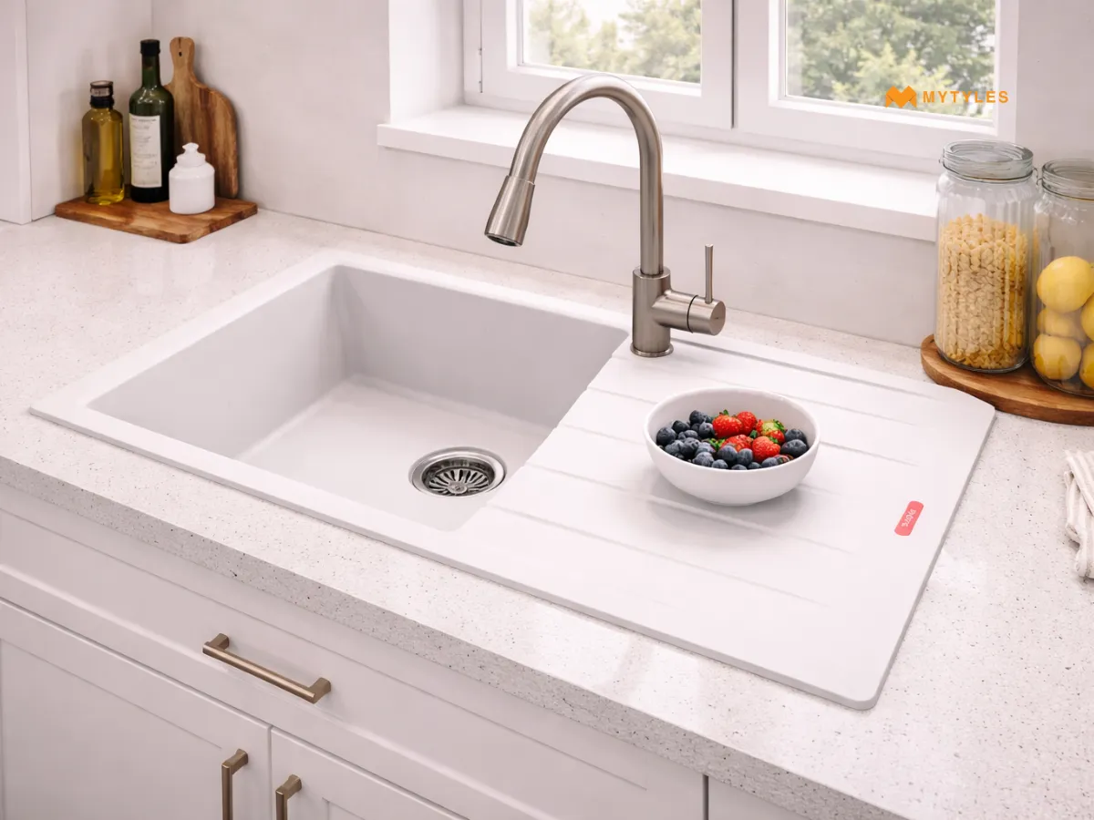 Futura White Kitchen Sink Quartz Series FS 
